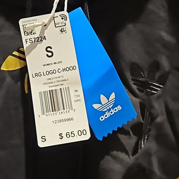 BNWT Adidas Originals Cropped Hoodie Size S - Picture 2 of 8